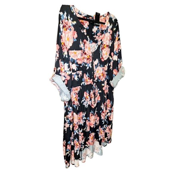 TORRID PLUS SIZE-MINI CHALLISโFLORAL HIGH- LOW SHIRT DRESS SIZE 4X - Picture 8 of 17